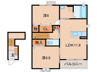 紀ノ川駅 徒歩12分 2階の物件間取画像